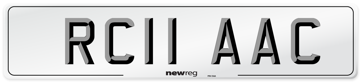 RC11 AAC Number Plate from New Reg